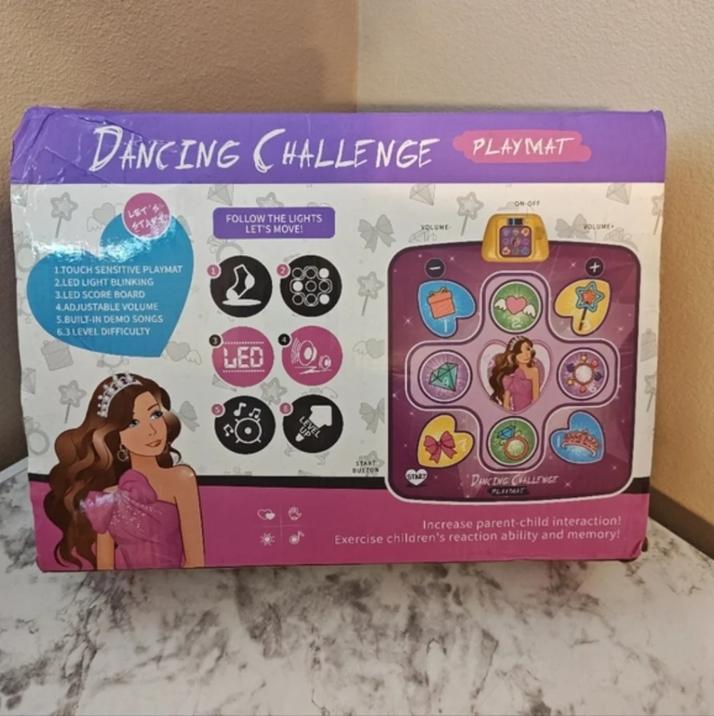 Princess Dancing Challenge Playmat - LED Musical Dance Pad for Kids